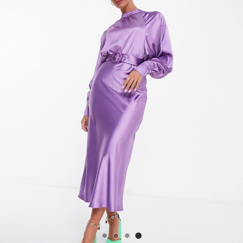 Elegant Purple Satin Dress